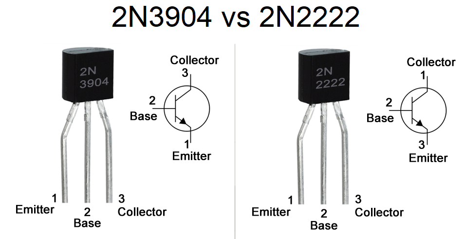 2N3904 vs 2N2222 Pinout