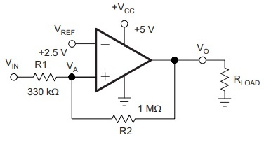 Fig 4 Non-inverting Comparator with Hysteresis